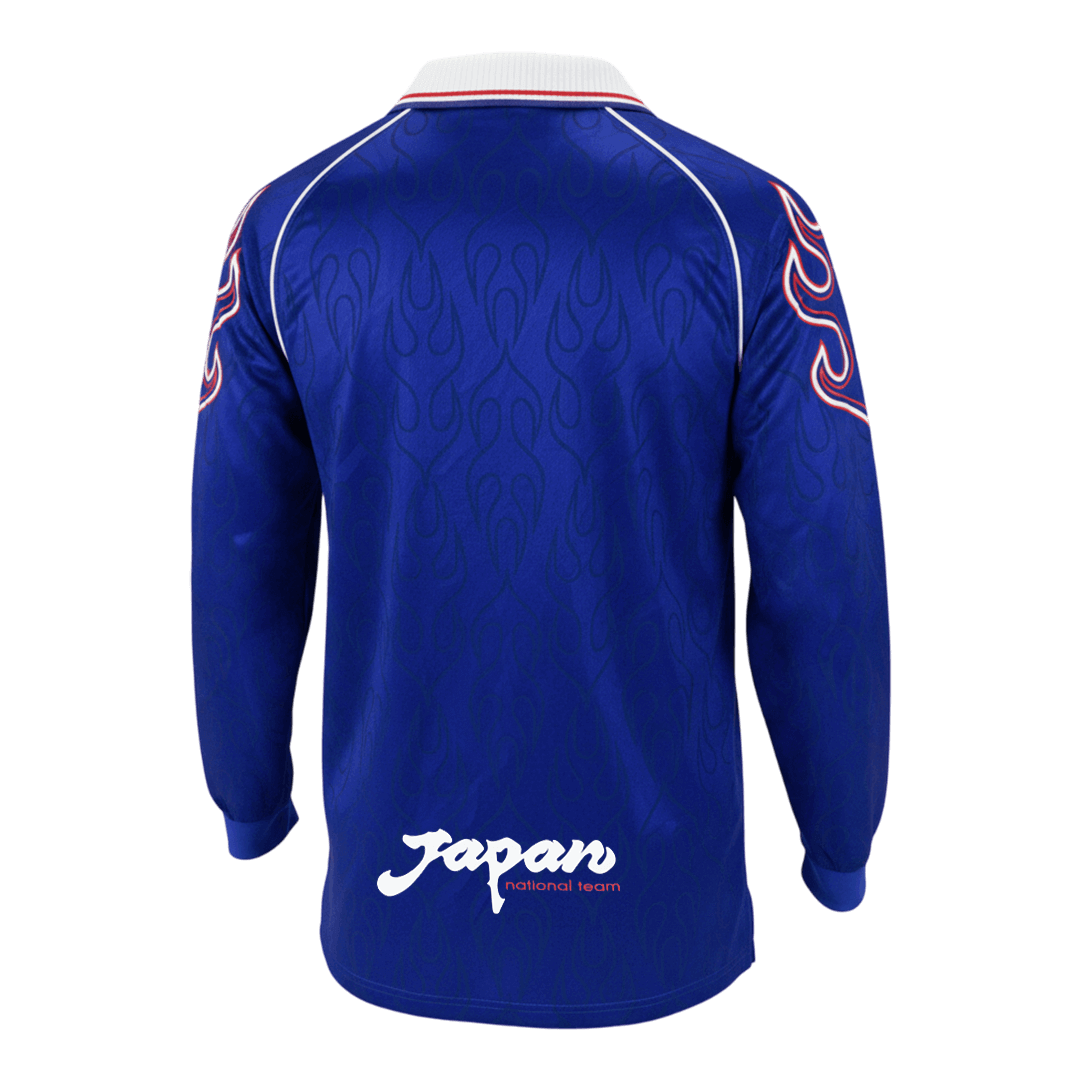 Retro Japon Domicile Maillot Manches Longues 1998 Bleu