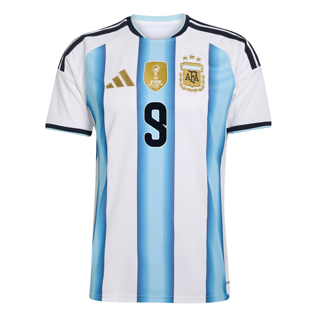 J.ÁLVAREZ #9 Argentine Domicile Maillot Coupe du Monde 2026 Blue&White