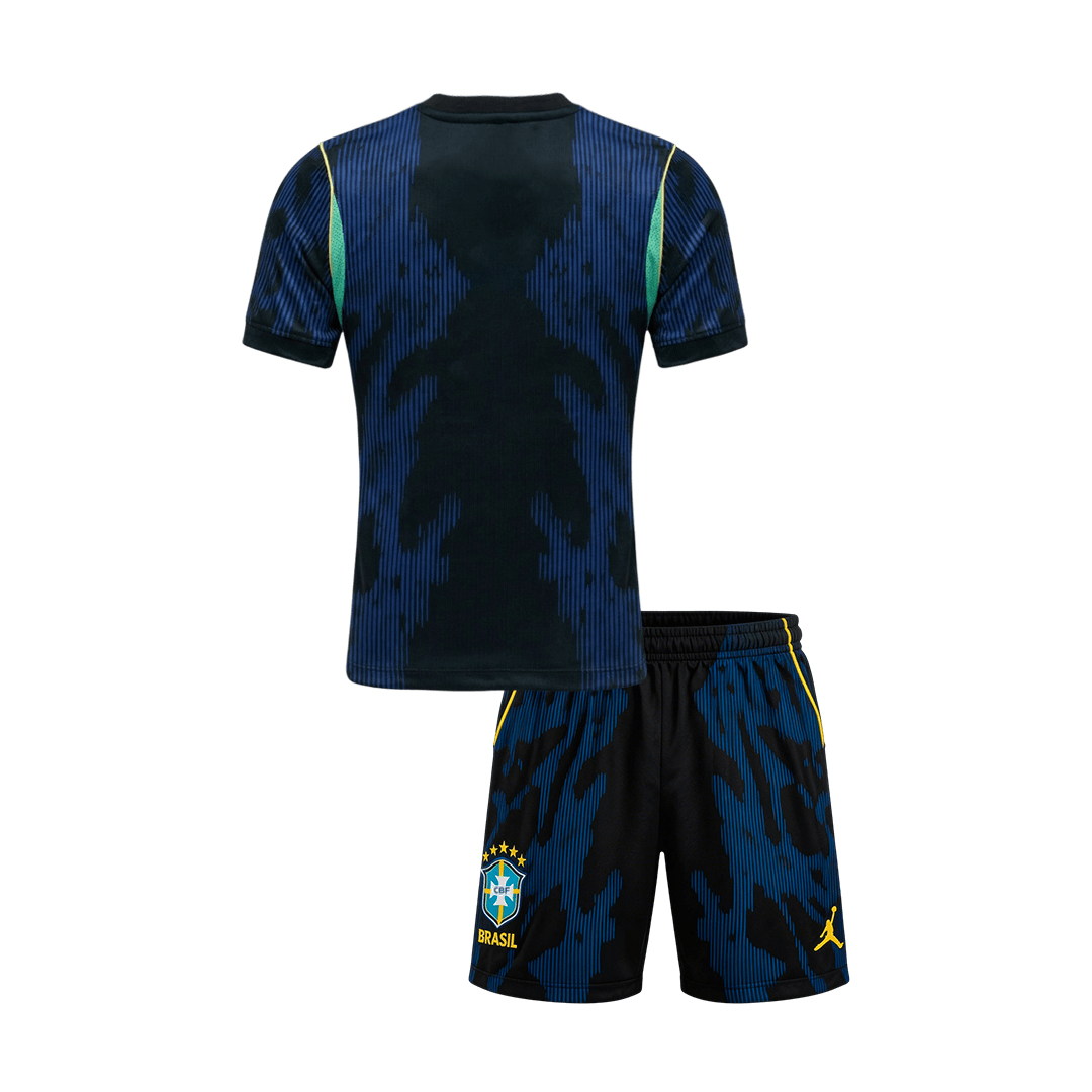 Brésil Extérieur Maillot Kit - Coupe du Monde 2026 Junior Bleu marine
