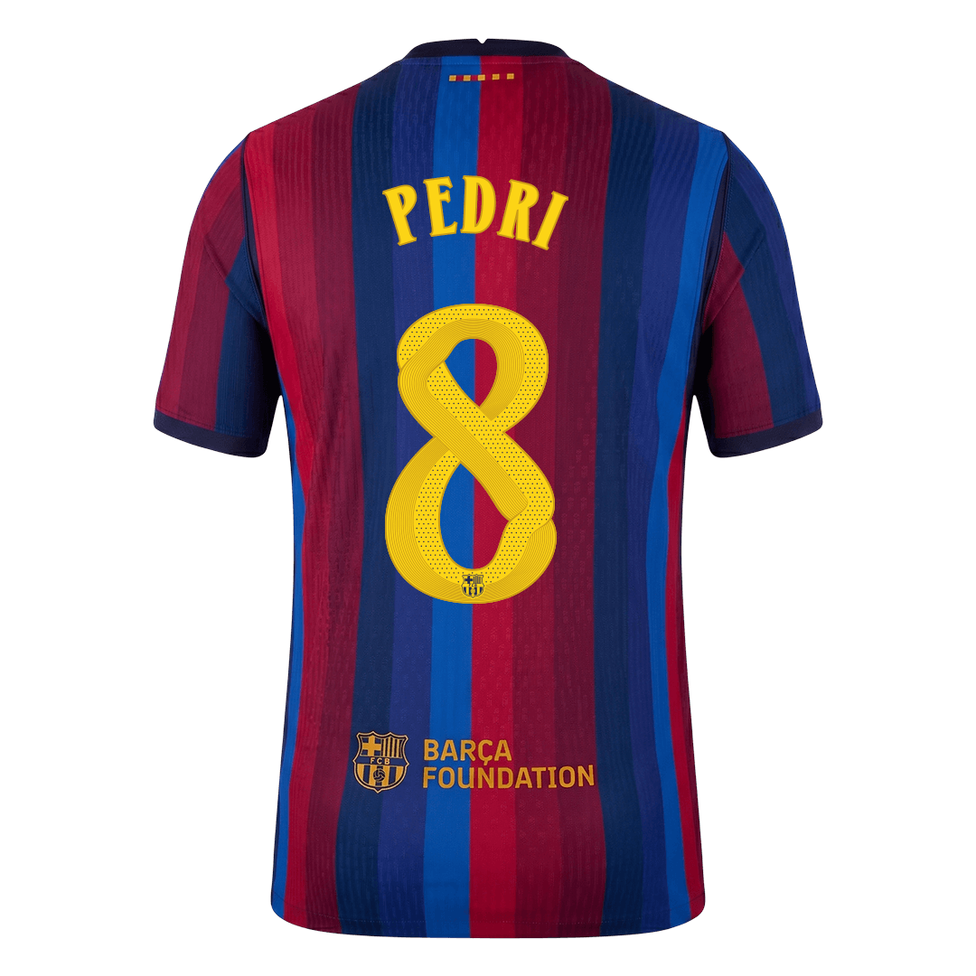 PEDRI #8 Barcelone Domicile Maillot 2026/27 Rouge&Bleu Joueur - UCL