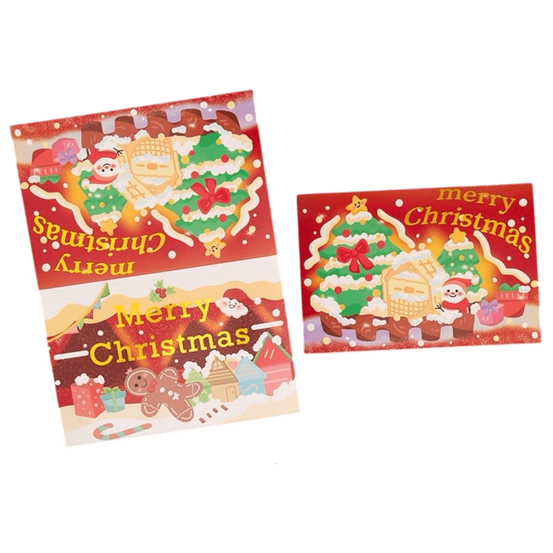 Carte de Noël personnalisée – Maison en pain d'épice – Message personnalisé