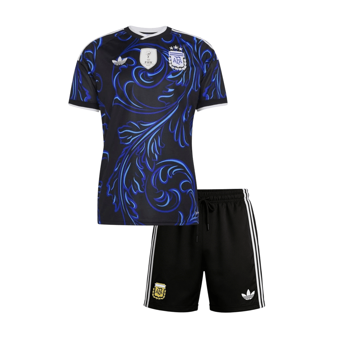 Argentine Extérieur Maillot Kit - Coupe du Monde 2026 Junior Noir