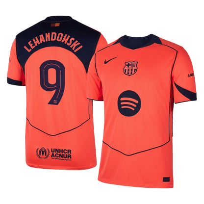 LEWANDOWSKI #9 Barcelone Third Maillot 2025/26 Orange - UCL