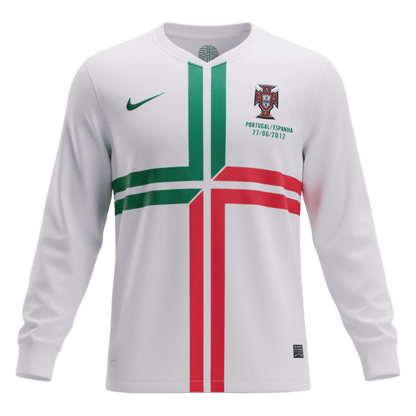 Retro Portugal Extérieur Maillot Manches Longues 2012 Blanc