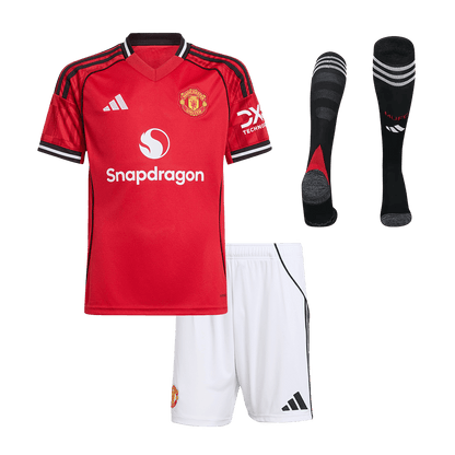 Manchester United Thuisshirt Kit 2025/26 Junior Rood