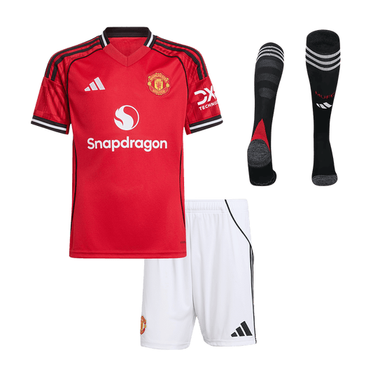Manchester United Domicile Maillot Kit 2025/26 Junior Rouge