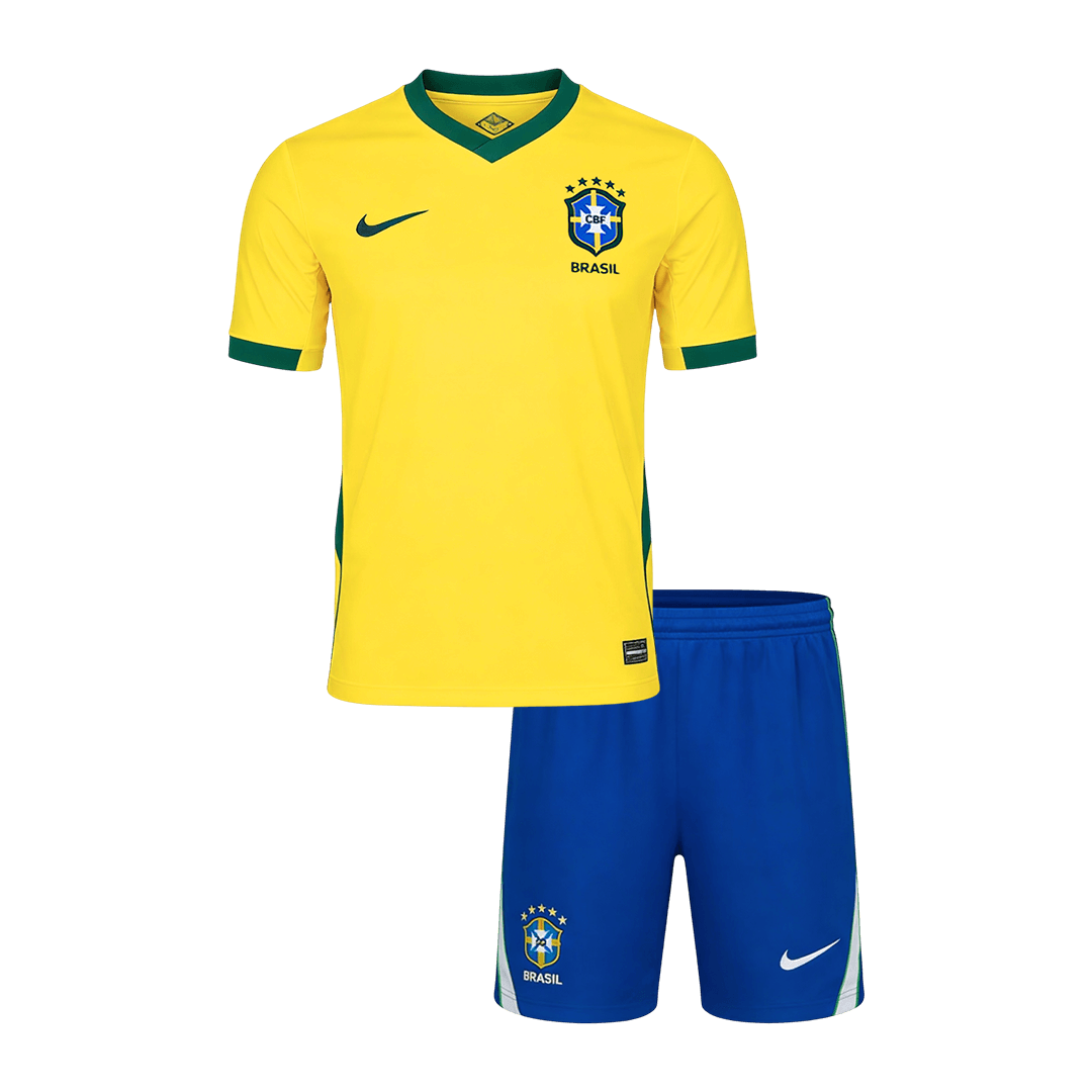 Brésil Domicile Maillot Kit - Coupe du Monde 2026 Junior Jaune