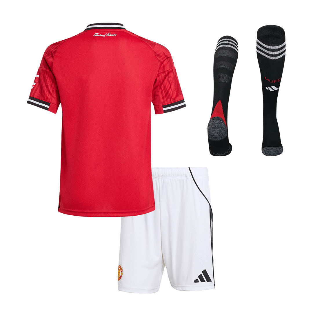 Manchester United Thuisshirt Kit 2025/26 Junior Rood
