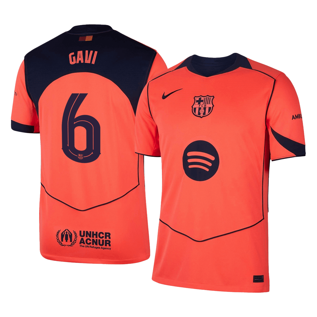 GAVI #6 Barcelone Third Maillot 2025/26 Orange - UCL