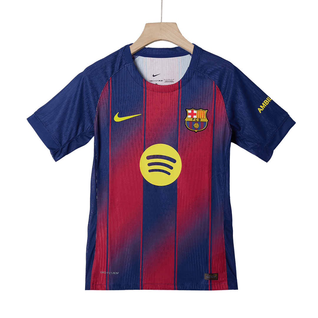 LAMINE YAMAL #10 Barcelona Thuisshirt 2025/26 Rood en Blauw Authentiek