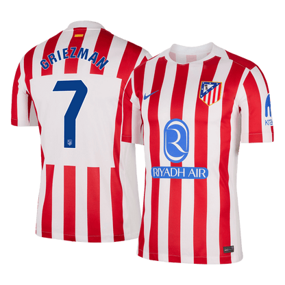 GRIEZMANN #7 Atlético Thuisshirt 2025/26 Rood-Wit