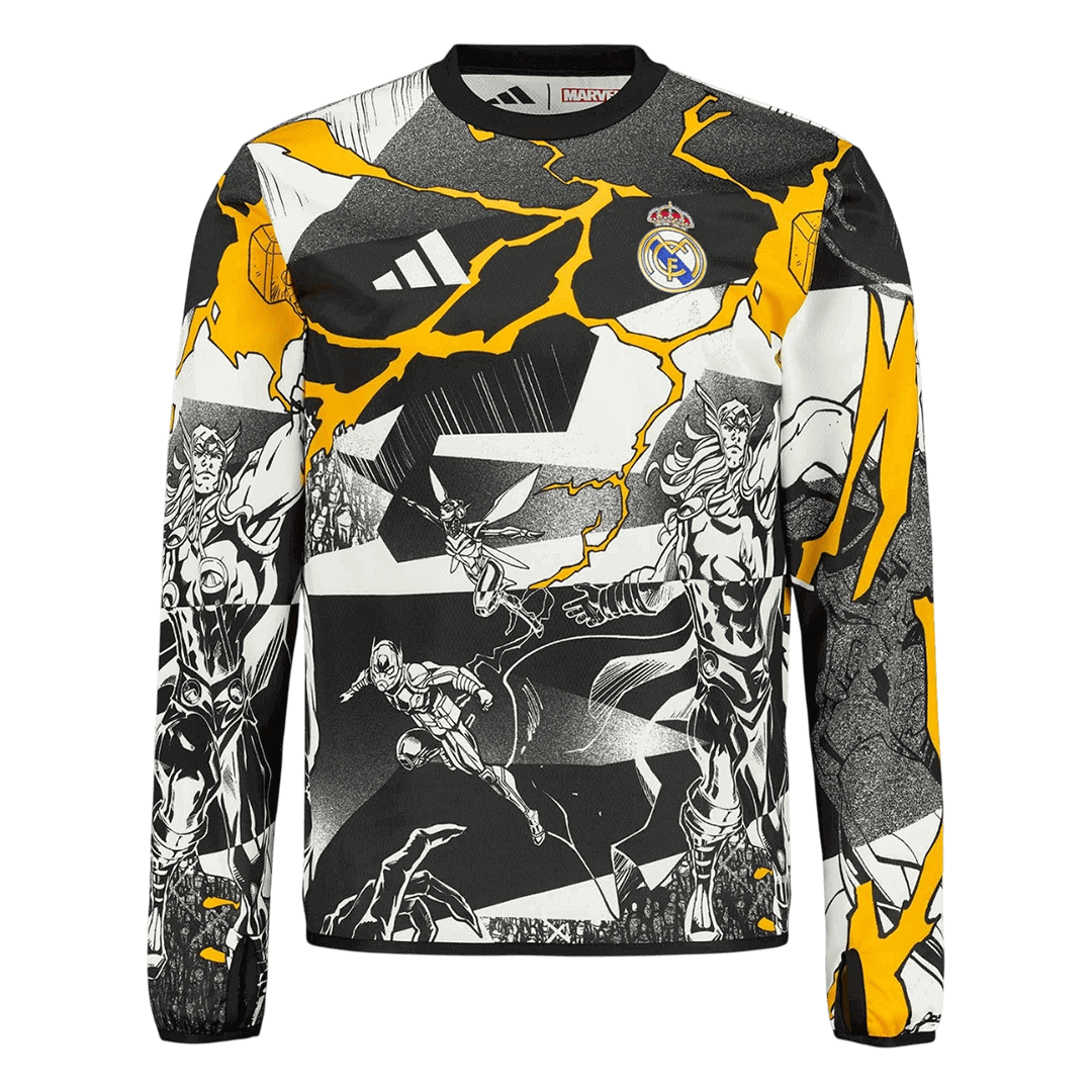 Real Madrid Thuisshirt Lange Mouwen 2025/26 Zwart Grote Maat