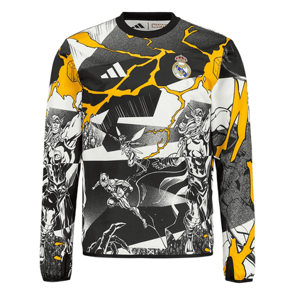 Real Madrid Thuisshirt Lange Mouwen 2025/26 Zwart Grote Maat