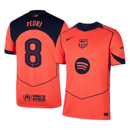 PEDRI #8 Barcelone Third Maillot 2025/26 Orange - UCL