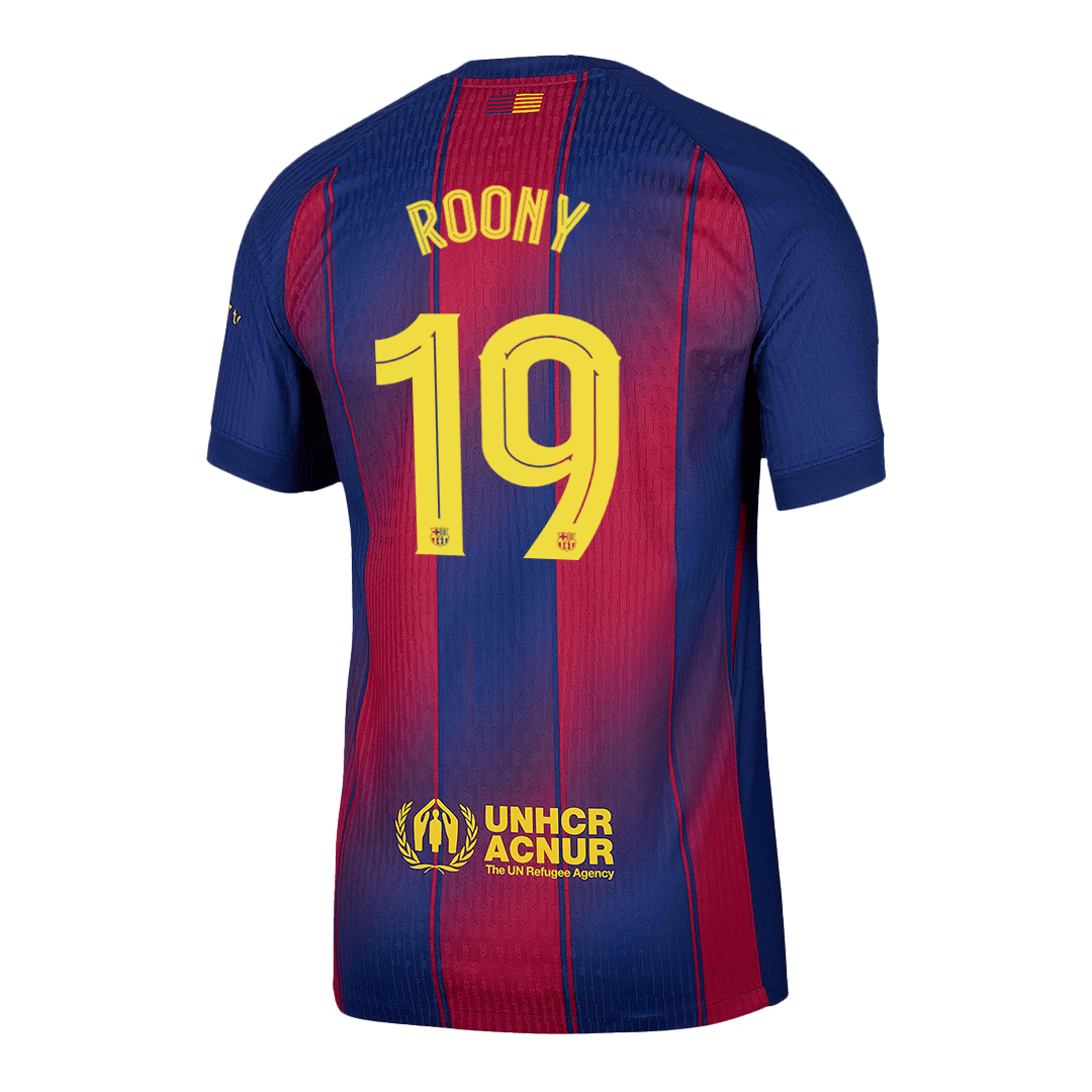 ROONY #19 Barcelone Domicile Maillot 2025/26 Rouge et Bleu Joueur - UCL