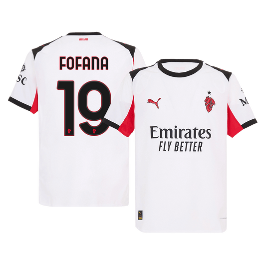 FOFANA #19 AC Milan Extérieur Maillot 2025/26 Blanc Authentique