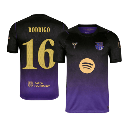 RODRIGO #16 Barcelone Extérieur Maillot 2026/27 Black/Purple - UCL