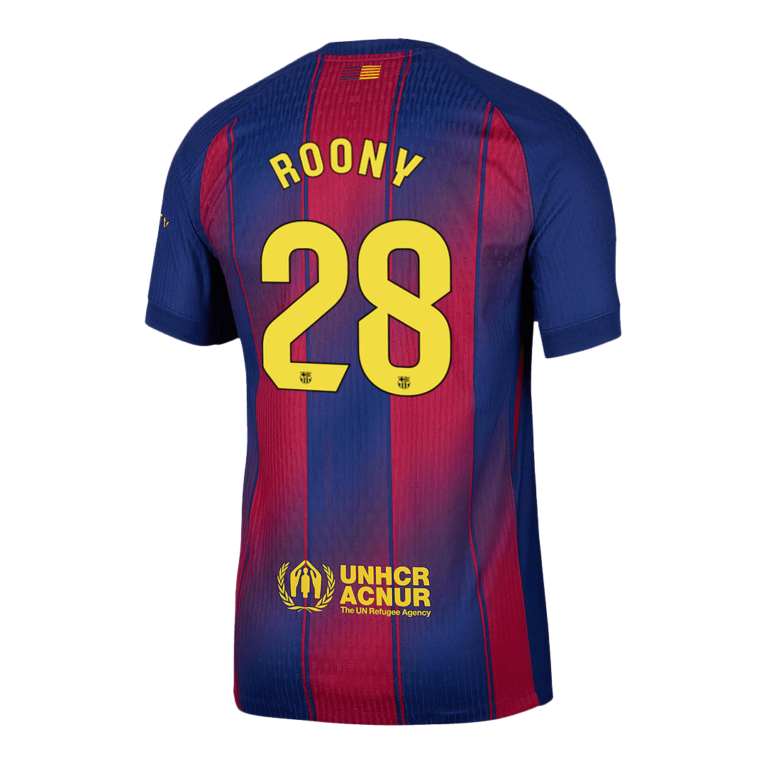 ROONY #28 Barcelone Domicile Maillot 2025/26 Rouge et Bleu Joueur