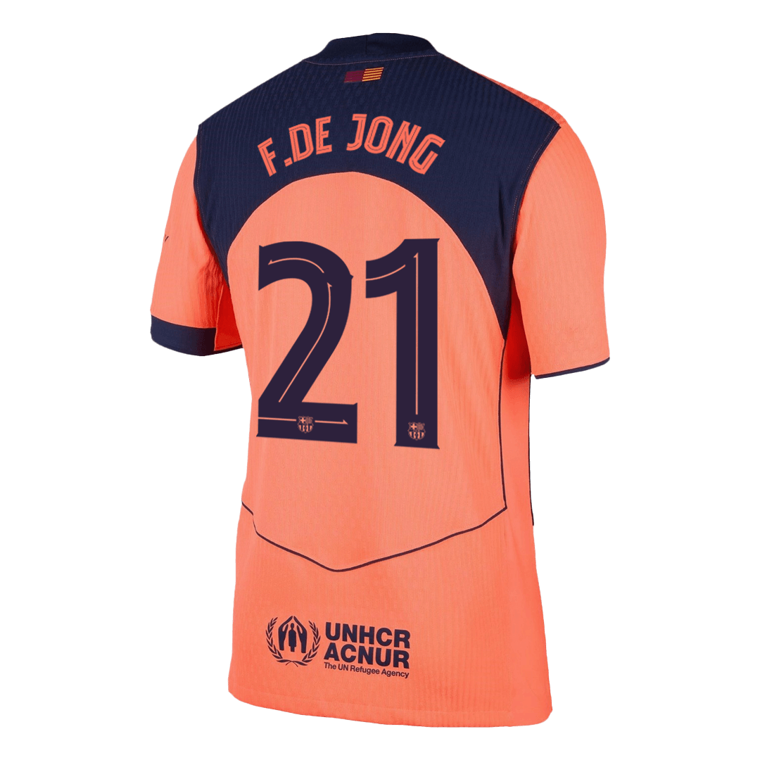 F.DE JONG #21 Barcelone Third Maillot 2025/26 Orange Authentique - UCL