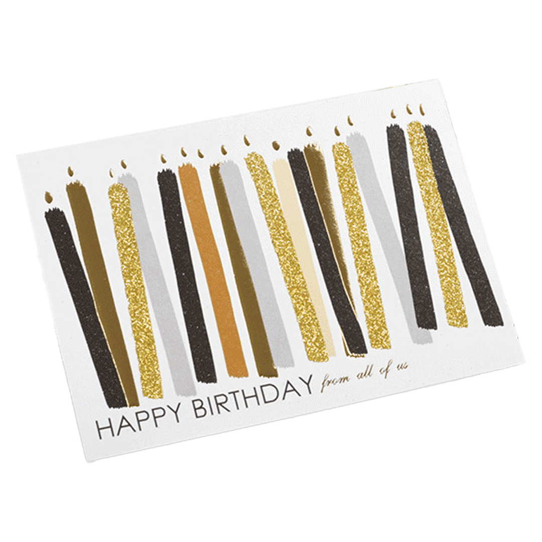 Custom Candle Birthday Card Brown