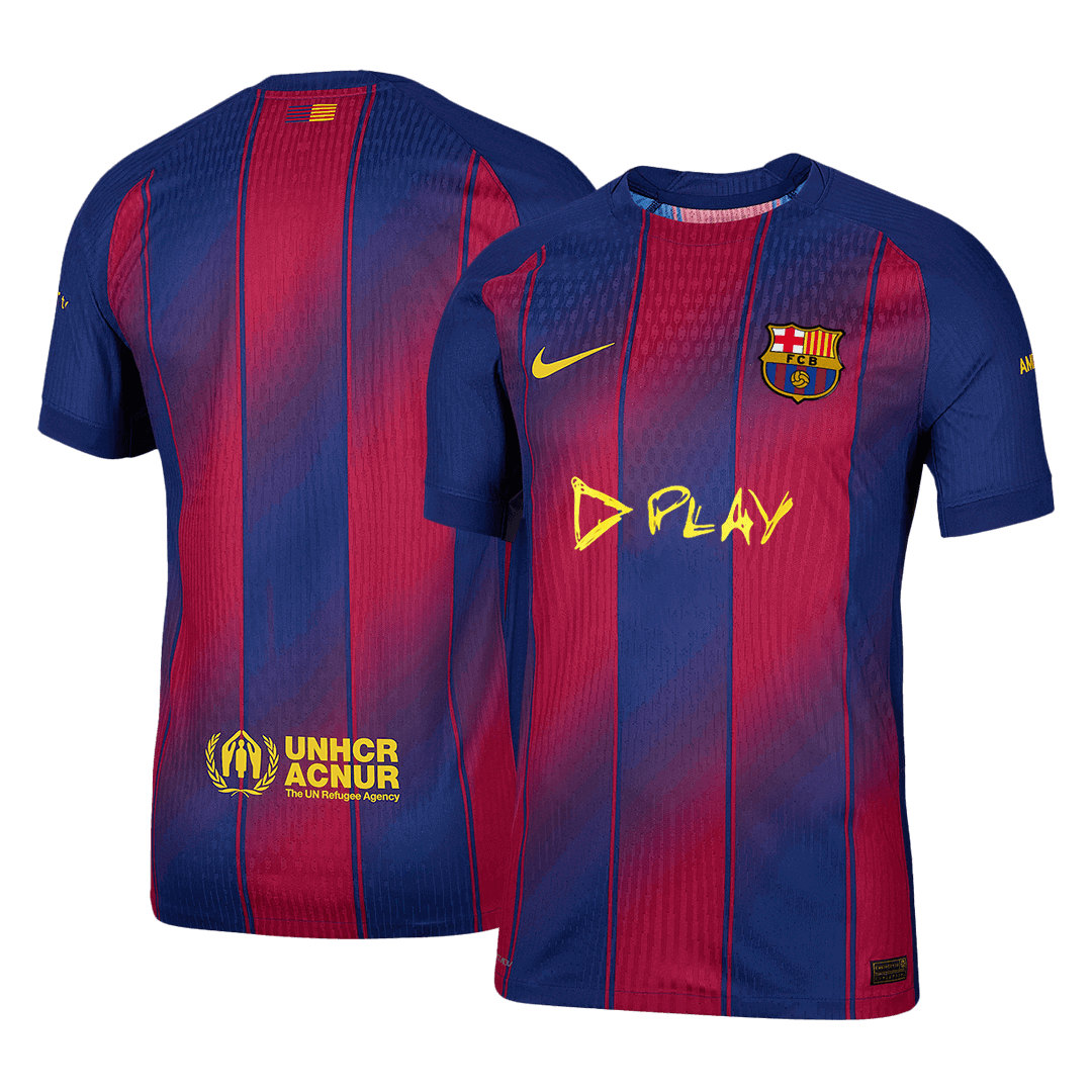 Barcelona Thuisshirt 2025/26 Rood en Blauw Speler