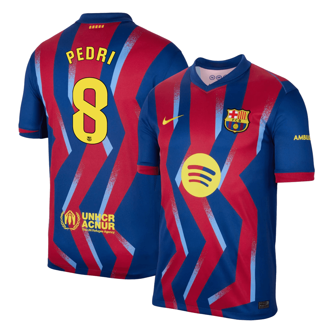 PEDRI #8 Barcelone Fourth Maillot 2025/26 Rouge&Bleu