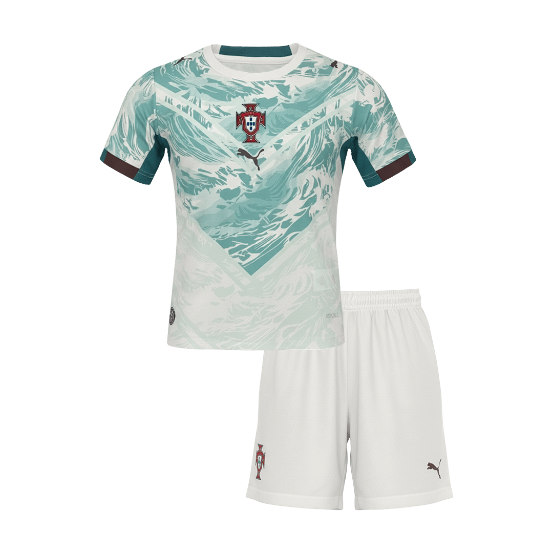 Portugal Extérieur Maillot Kit - Coupe du Monde 2026 Junior Blanc