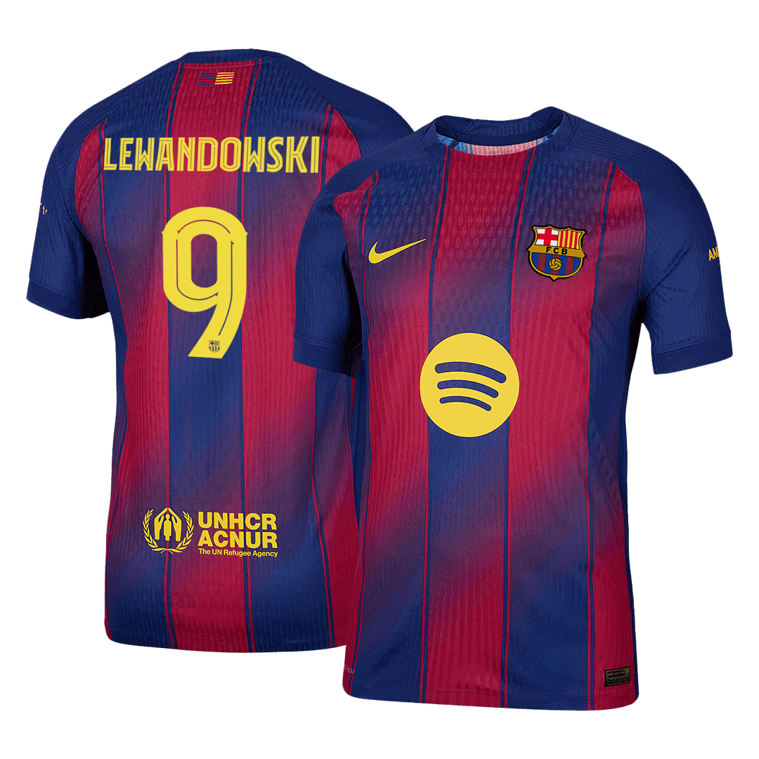 LEWANDOWSKI #9 Barcelone Domicile Maillot 2025/26 Authentique - UCL