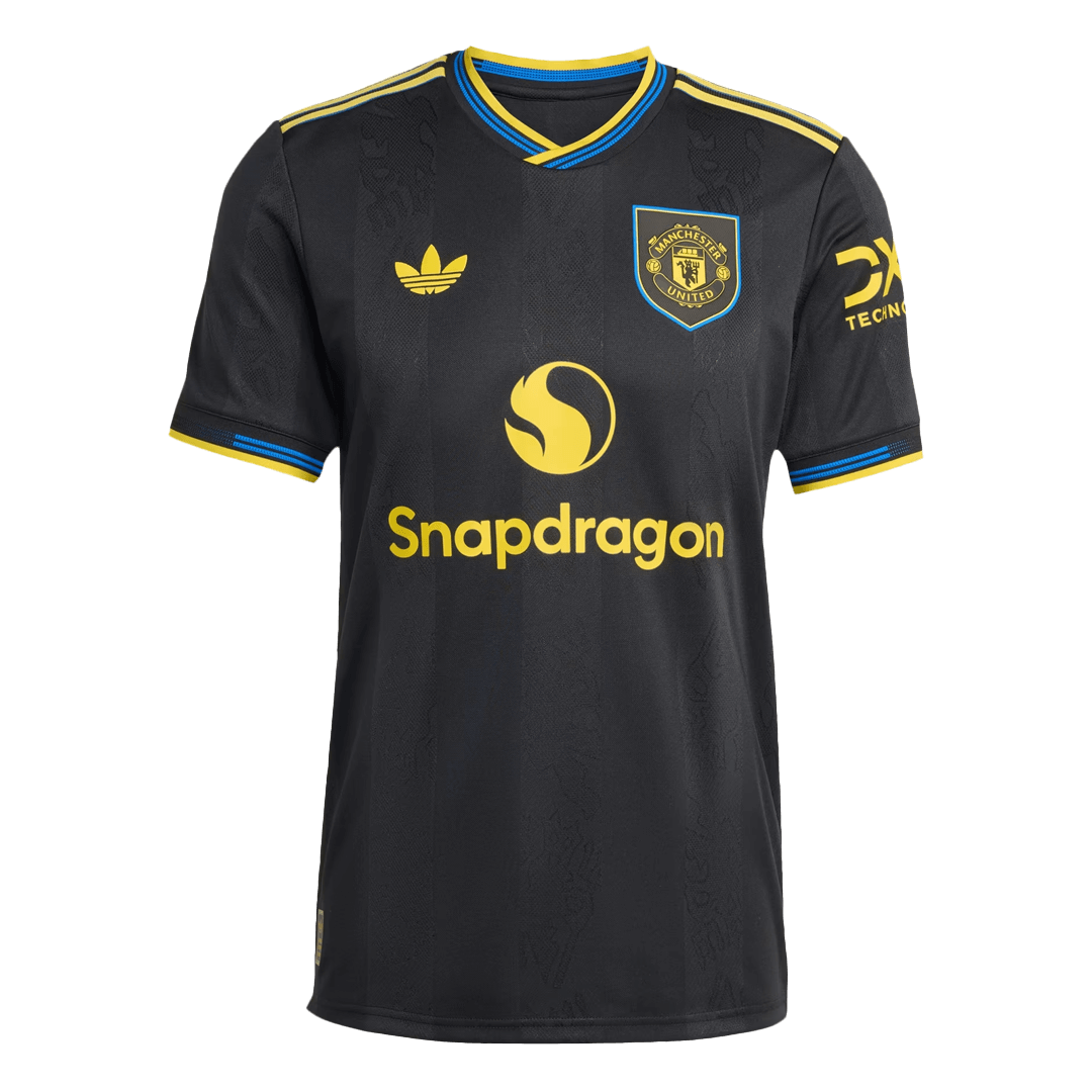 Manchester United Derde Shirt 2025/26 Zwart Authentiek Grote Maten