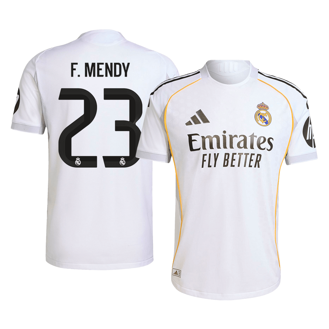 F.MENDY #23 Real Madrid Domicile Maillot 2025/26 Blanc Authentique