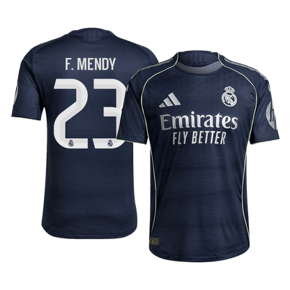 F.MENDY #23 Real Madrid Extérieur Maillot 2025/26 Bleu marine Authentique