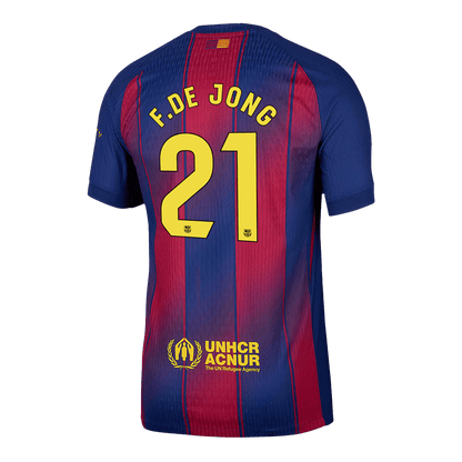 F.DE JONG #21 Barcelone Domicile Maillot 2025/26 Authentique